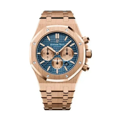 Ad Pg Royal Oak Chronograph 41mm - 18k Rose Gold - Blue Dial