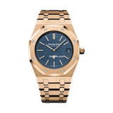Ad Pg Royal Oak Jumbo Extra-thin Blue Dial 18k Rose Gold