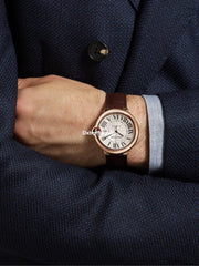 Automatic 42mm 18-karat Pink Gold And Alligator Watch, Ref. No. Crwgbb0017