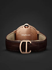 Automatic 42mm 18-karat Pink Gold And Alligator Watch, Ref. No. Crwgbb0017