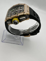 Chard Mil 11-03 Flyback Chronograph Rose Gold Diamond Bezel