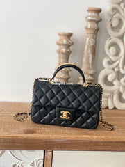 Chnel Mini Flap With Top Handle