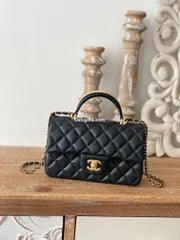 Chnel Mini Flap With Top Handle