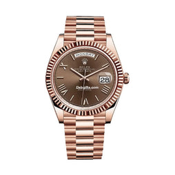 Ddate 40 President Chocolate Roman Dial 18k Rose Gold