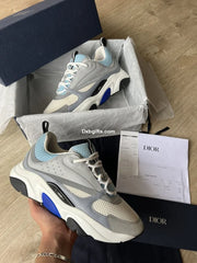 Dr B22 Technical Mesh Calfskin Sneaker White Blue