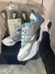 Dr B22 Technical Mesh Calfskin Sneaker White Blue