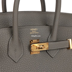 Herms Birkin 25 Gris Meyer Togo Gold Hardware