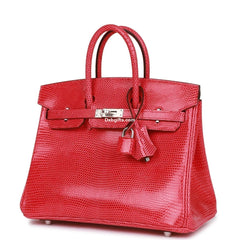 Herms Birkin 25 Rose Extreme Lizard Palladium Hardware