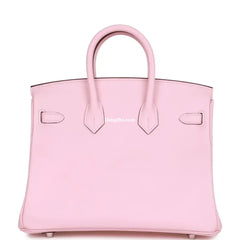 Herms Birkin 25 Rose Sakura Swift Palladium Hardware