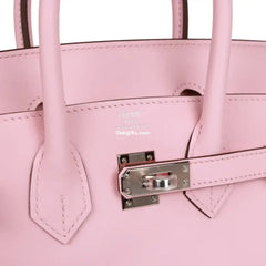 Herms Birkin 25 Rose Sakura Swift Palladium Hardware