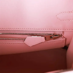 Herms Birkin 25 Rose Sakura Swift Palladium Hardware