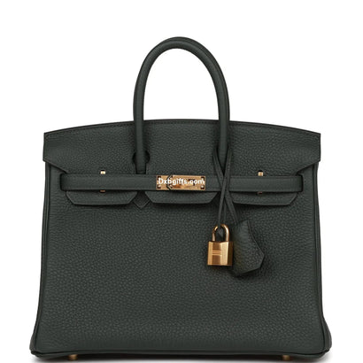 Herms Birkin 25 Vert Fonce Togo Gold Hardware