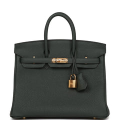 Herms Birkin 25 Vert Fonce Togo Gold Hardware