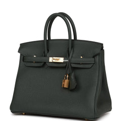 Herms Birkin 25 Vert Fonce Togo Gold Hardware