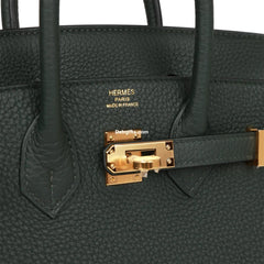 Herms Birkin 25 Vert Fonce Togo Gold Hardware