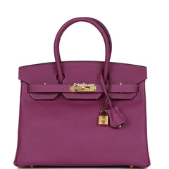 Herms Birkin 30 Anemone Epsom Gold Hardware