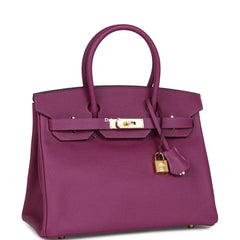 Herms Birkin 30 Anemone Epsom Gold Hardware