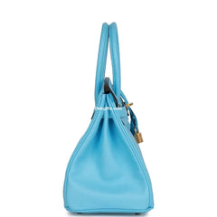 Herms Birkin 30 Celeste Epsom Gold Hardware