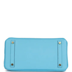 Herms Birkin 30 Celeste Epsom Gold Hardware