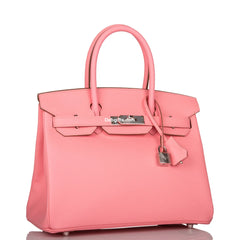 Herms Birkin 30 Rose Confetti Epsom Palladium Hardware