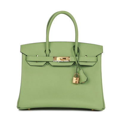 Herms Birkin 30 Vert Criquet Epsom Gold Hardware