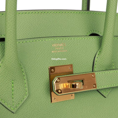 Herms Birkin 30 Vert Criquet Epsom Gold Hardware