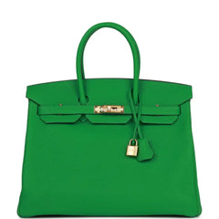 Herms Birkin 35 Bamboo Togo Gold Hardware