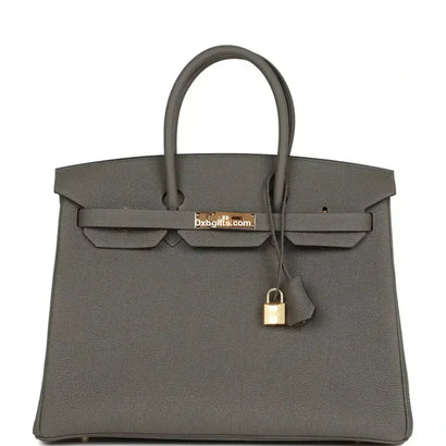 Herms Birkin 35 Gris Meyer Togo Gold Hardware