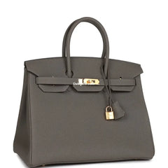 Herms Birkin 35 Gris Meyer Togo Gold Hardware