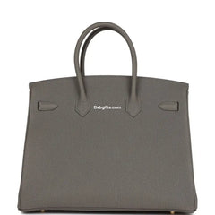 Herms Birkin 35 Gris Meyer Togo Gold Hardware