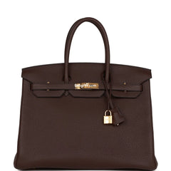 Herms Birkin 35 Rouge Sellier Clemence Gold Hardware