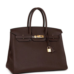 Herms Birkin 35 Rouge Sellier Clemence Gold Hardware