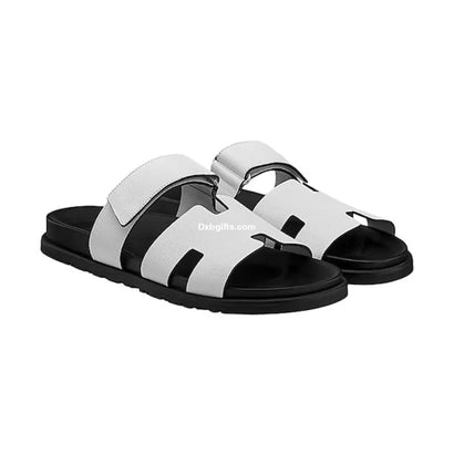 Herms Chypre Sandals "White Leather"