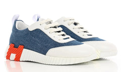 Herms Denim Suede Goatskin Bouncing  