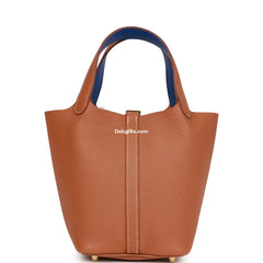 Herms Eclat Picotin Lock 18 Gold Clemence Gold Hardware