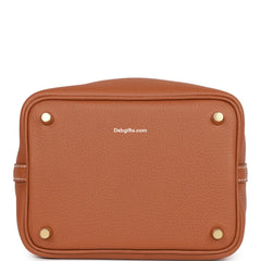 Herms Eclat Picotin Lock 18 Gold Clemence Gold Hardware