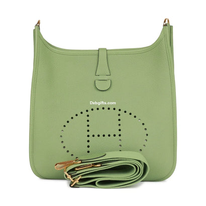Herms Evelyne Iii Pm Vert Criquet Clemence Gold Hardware