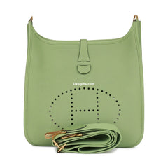 Herms Evelyne Iii Pm Vert Criquet Clemence Gold Hardware