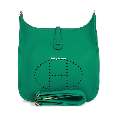 Herms Evelyne Iii Pm Vert Jade Clemence Gold Hardware