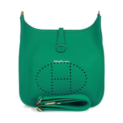 Herms Evelyne Iii Pm Vert Jade Clemence Gold Hardware