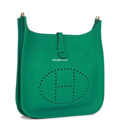 Herms Evelyne Iii Pm Vert Jade Clemence Gold Hardware