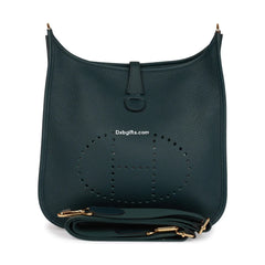 Herms Evelyne Pm Vert Cypress Clemence Gold Hardware