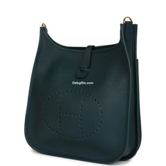 Herms Evelyne Pm Vert Cypress Clemence Gold Hardware