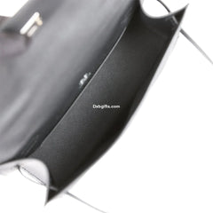 Herms Kelly Pochette Black Swift Palladium Hardware