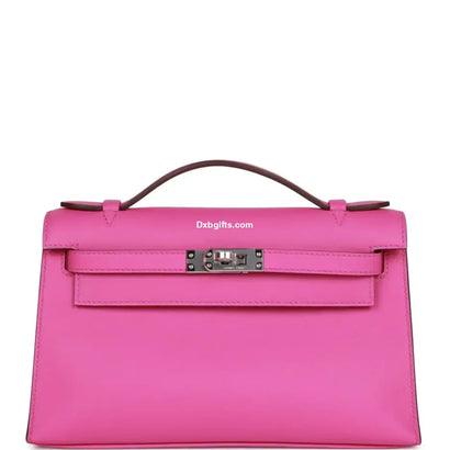 Herms Kelly Pochette Magnolia Swift Palladium Hardware