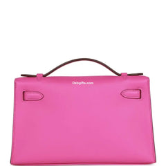 Herms Kelly Pochette Magnolia Swift Palladium Hardware