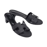 Herms Leather Oasis Slide Sandals 