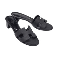 Herms Leather Oasis Slide Sandals 