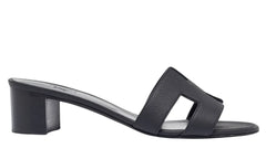 Herms Leather Oasis Slide Sandals 