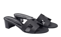 Herms Leather Oasis Slide Sandals 